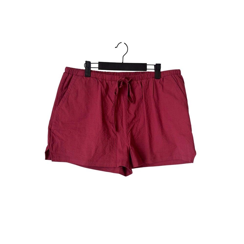 Solid & Striped Berry Red Textured Drawstring Shorts Size Medium RN103658